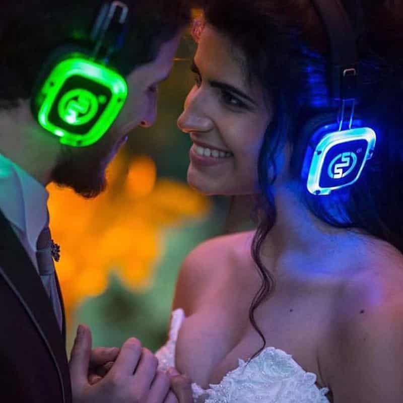 Silent disco de boda con auriculares LED Silentsystem